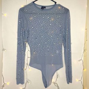 Windsor Gray Bodysuit with Gems